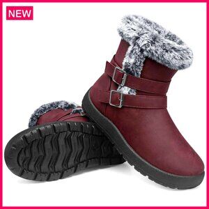 Women's Waterproof Snow Boots, Fur Lined Ankle Booties, Wide Width, Size 5-11